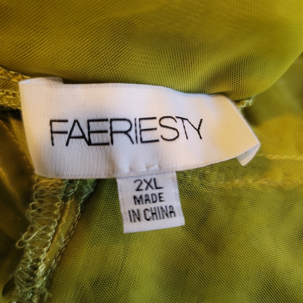 Faereisty NWOT Chartreuse Ballgown Corset Size 2XL - Picture 8 of 8